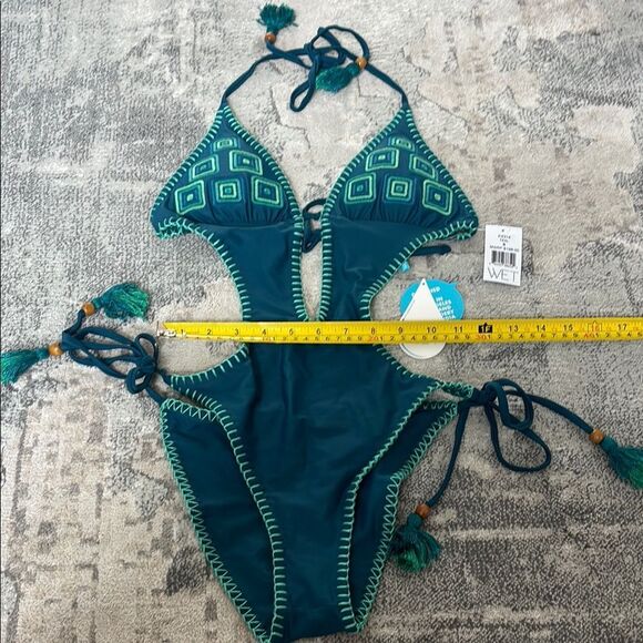Women's Teal One Piece Swimsuit - Picture 9 of 10